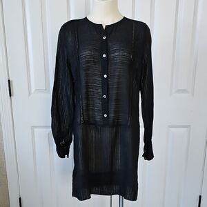 Wendykatlen Semi Sheer Black Tunic Size 10